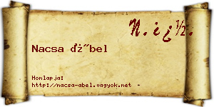Nacsa Ábel névjegykártya